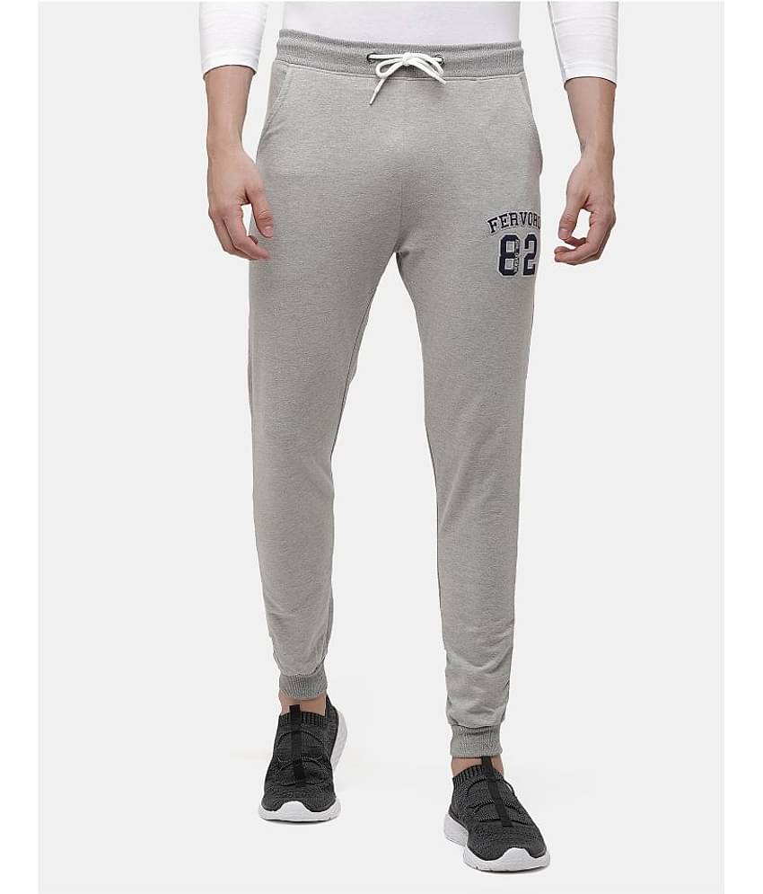 Ardeur Grey Cotton Blend Plain Joggers Single