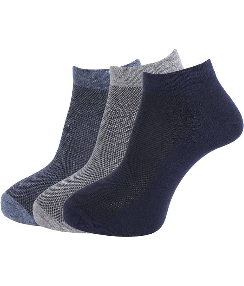 Dollar Socks - Cotton Men's Self Design Multicolor Low Cut Socks ( Pack of 3 )