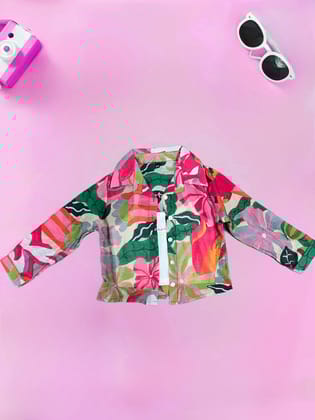 Girls Printed Shirt With Inner [GT-409] [4-12 year]-4-5Y (Size - 24) / Imported
