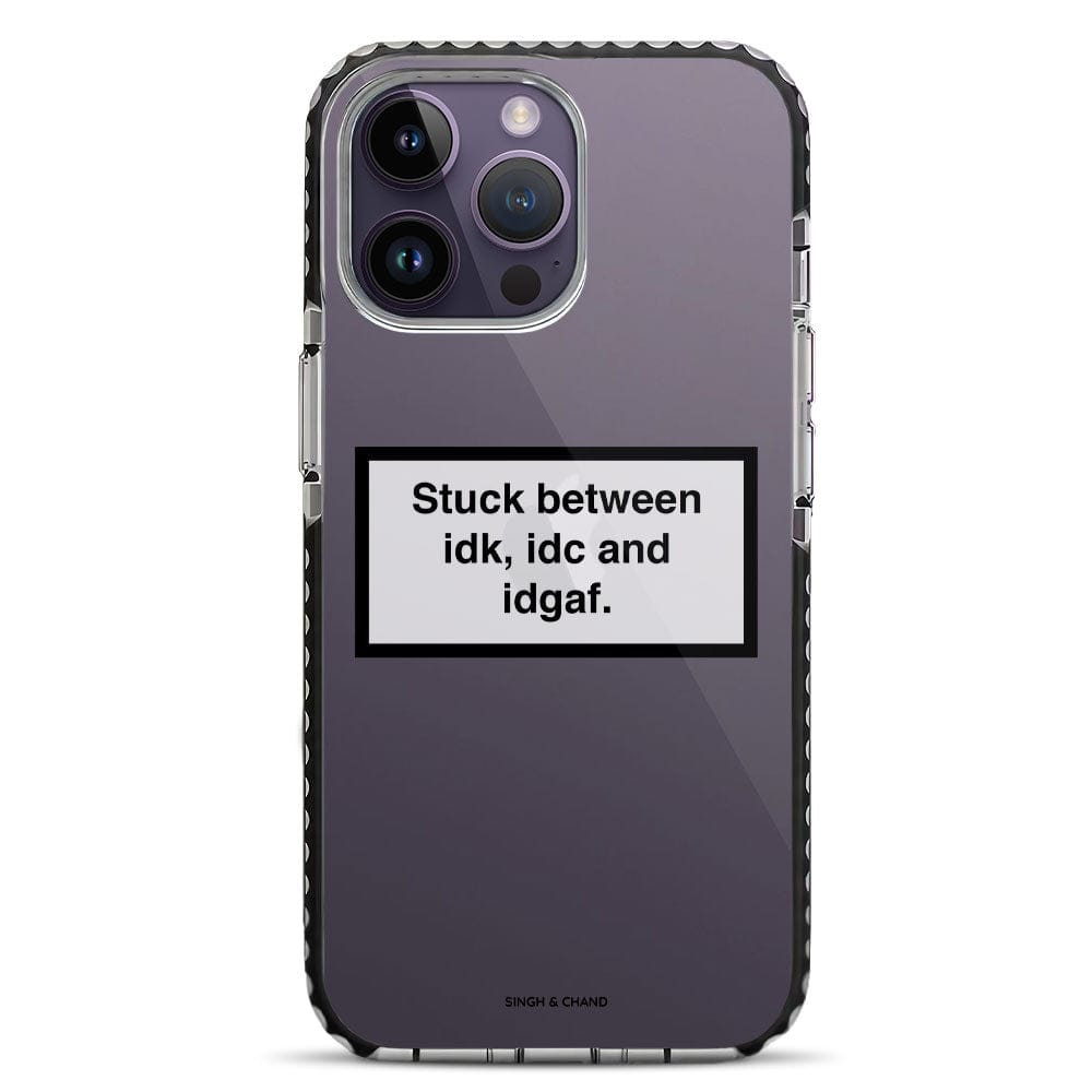 Quirky I don’t care quote iPhone 14 Pro Stride Phone Case-Stride