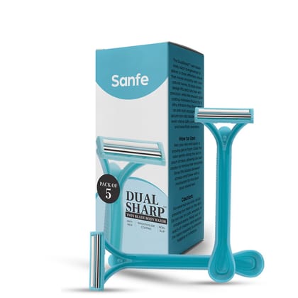 Sanfe Dual Sharp Twin Blade Body Razors (Pack of 2), Facial Hair Removal Tool