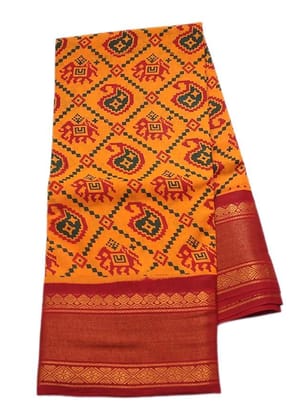 Women's Feather Soft Pure Bengal Cotton Saree Yellow Colour