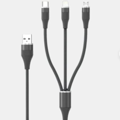 Walta Elite Wave 1 Pro Advance 3-in-1 Fast Charging Cable, Type-C, Lightning &amp; Micro USB, Universal Compatibility
