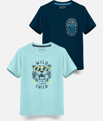 HELLCAT Pack of 1 Boys Cotton Blend T-Shirt ( Multi Color )