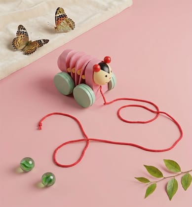 Handcrafted Wooden Lacquerware Caterpillar Toy