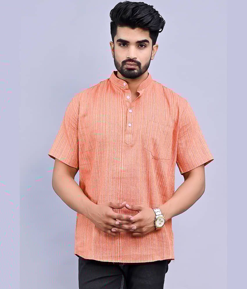 QuaClo - Orange Cotton Men's Regular Kurta ( Pack of 1 )