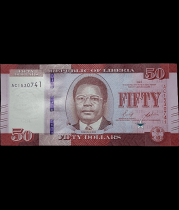 SUPER ANTIQUES GALLERY - 50 LIBERIAN DOLLAR NOTE IN TOP GRADE 1 Paper currency & Bank notes