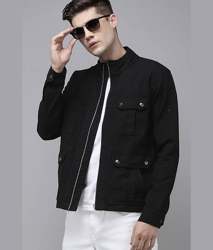 VOXATI Denim Men's Denim Jacket - Black ( Pack of 1 )