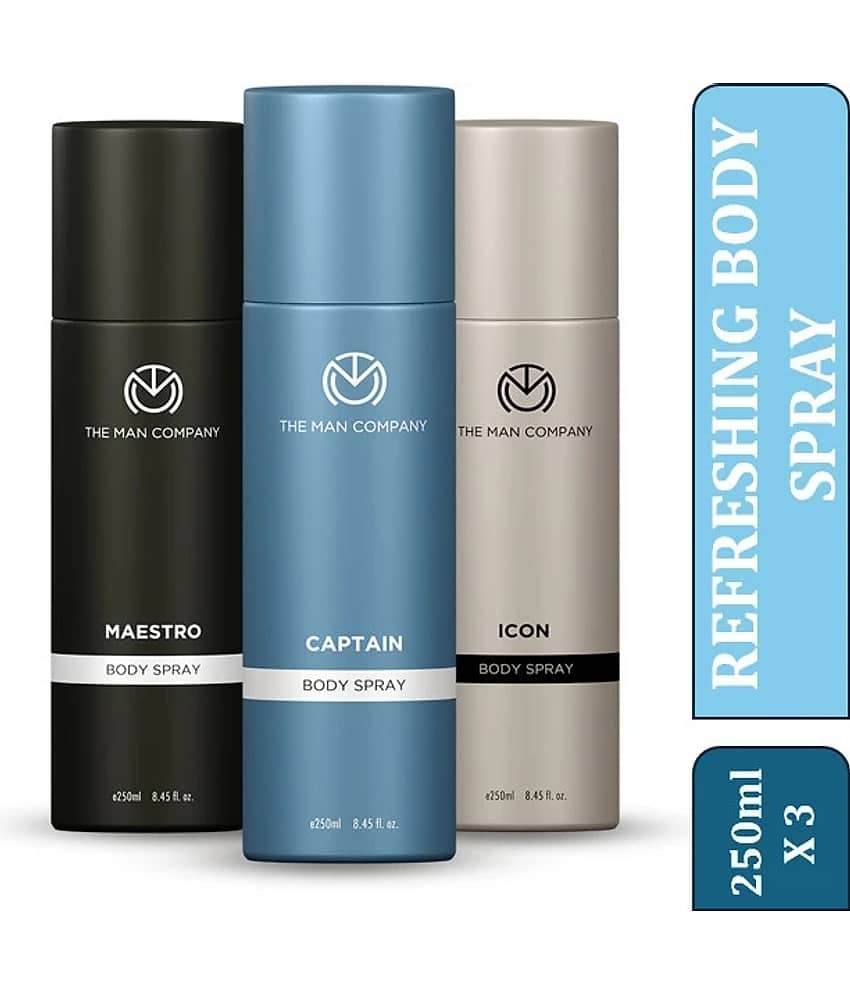 The Man Company Captain, Maestro and Icon 3 x 250ml Deodorant Spray for Men 250 ml ( Pack of 3 )