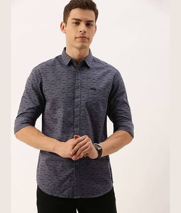 The Indian Garage Co Men Grey & Black Slim Fit Conversational Printed Casual Shirt