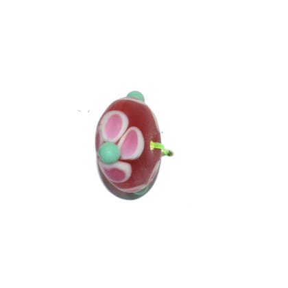Beadwaala Handmade Fancy Lampwork Glass Beads For Jewelry Making Necklace , Earring and Bracelet (Roundel) SFL-025-Per Packet 25 Pcs / 11X18 MM