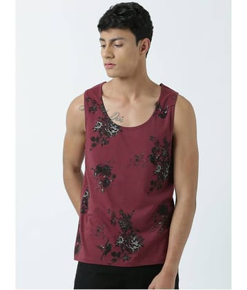 Huetrap Pack of 1 Cotton Regular Fit Men's T-Shirt ( Wine )