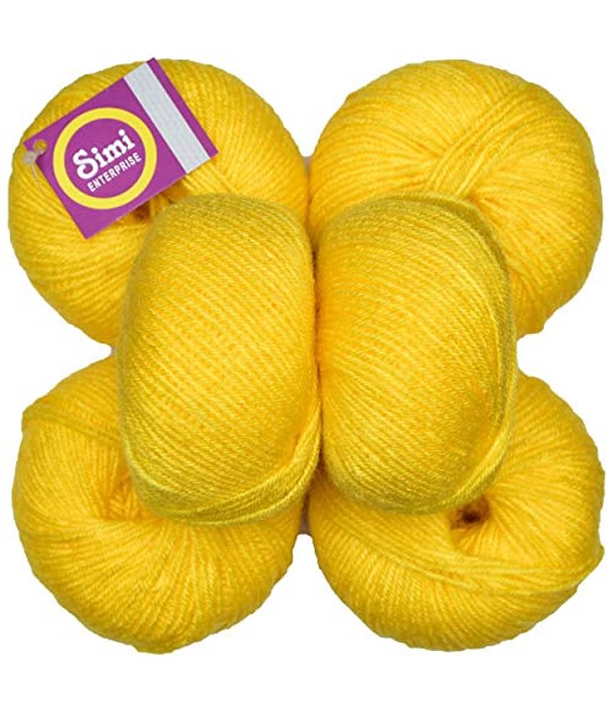 SIMI ENTERPRISE 100% Acrylic Wool Kacha Pila (6 pc) Baby Soft 4 ply Wool Ball Hand Knitting Wool/Art Craft Soft Fingering Crochet Hook Yarn, Needle Knitting Yarn Thread Dyed