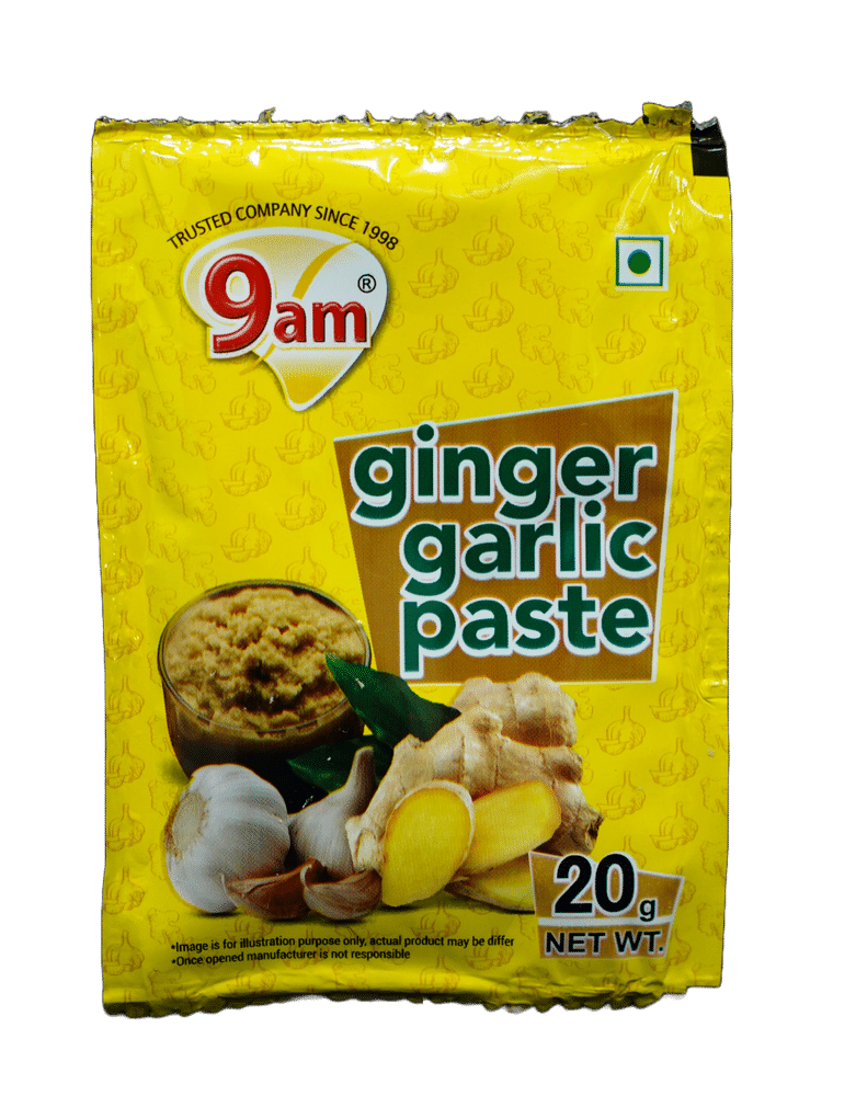 9am Ginger & Garlic Paste, 20 gm Each - Pack of 40