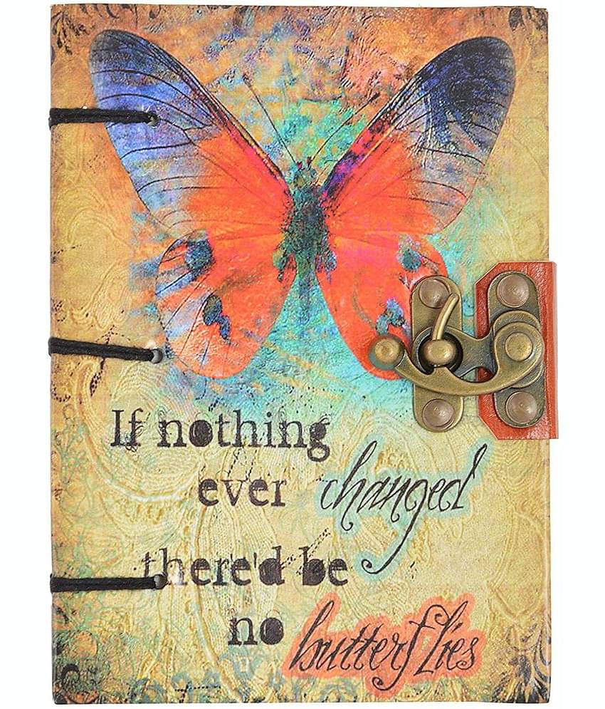 Handmade Recycled paper leather dairy A5 Address Book Unruled 144 Pages (Multicolor)