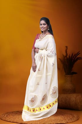 AR-T191 GOLD TISSUE SAREE 6.25 MTR