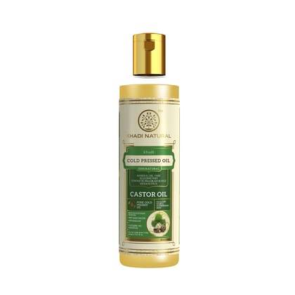 Khadi Natural Castor Cold Pressed Oil - 100% Natural - 210ml Khadi Natural Castor Cold Pressed Oil - 100% Natural - 210ml