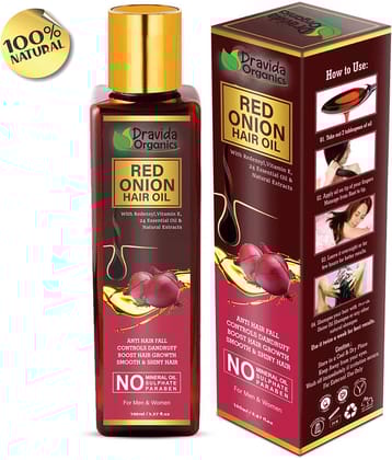 Dravida Organics Onion Oil with Black Seed Oil Extracts - Controls Hair Fall 100 mL