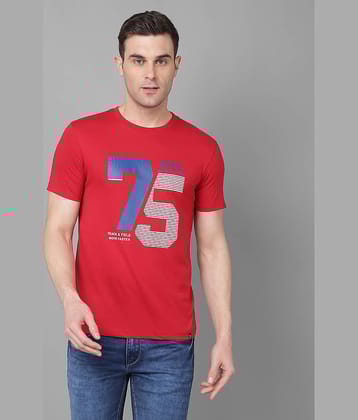 Dollar Cotton Blend Regular Fit Printed Half Sleeves Men's T-Shirt - Red ( Pack of 1 )