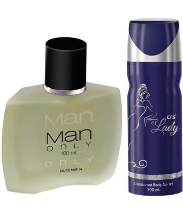 CFS Man Only Black EDP Long Lasting Perfume & Lady Deodorant Body Spray