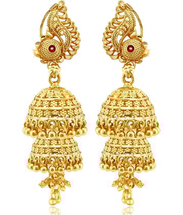 Vighnaharta South Screw back alloy Gold plated Jhumki, Jhumka, Jhumkas, Jhumki Earring for Women and Girls VFJ1499ERG