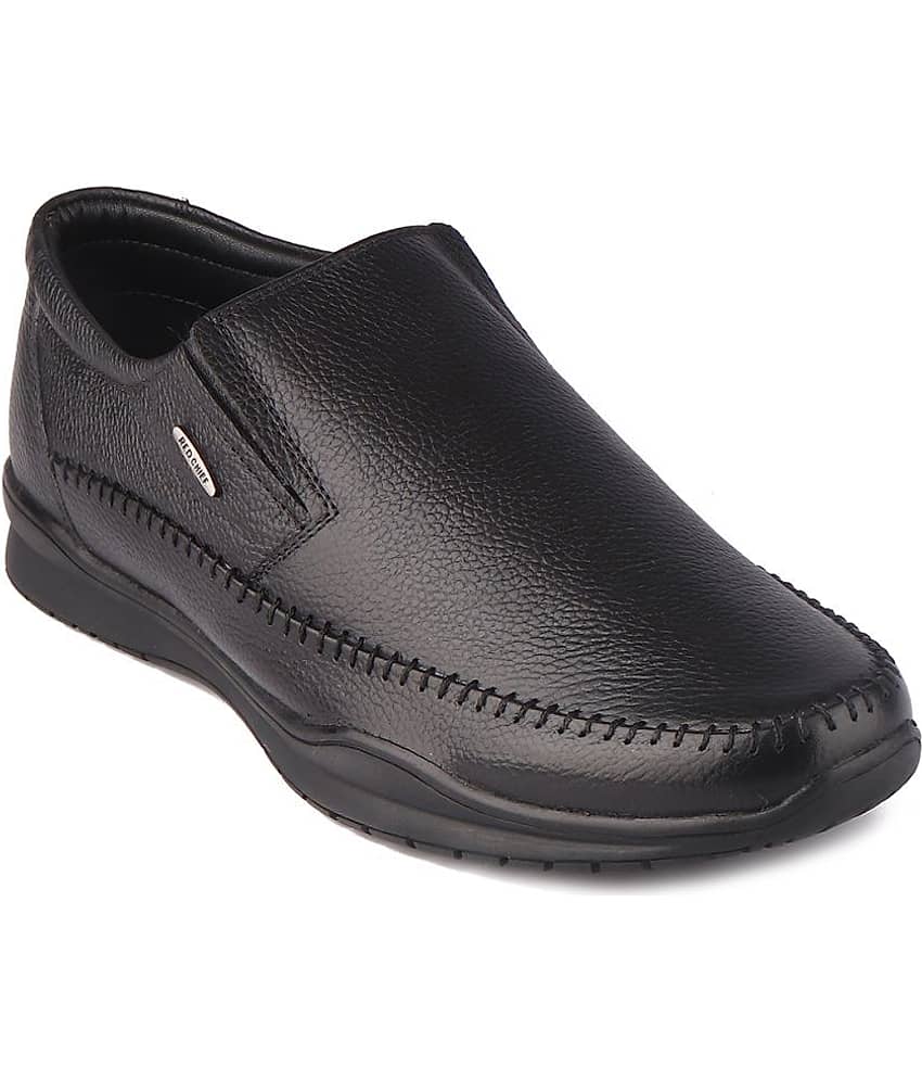 Red Chief Black Men's Slip On Formal Shoes