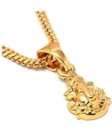 Jewar Mandi Ganesh pendant locket with long chain high gold plated handmade carving stylish designer real look men women girls boys