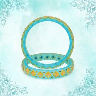 LUV FASHION Blue plastic Designer Bangles LUV FASHION Blue plastic Designer Bangles