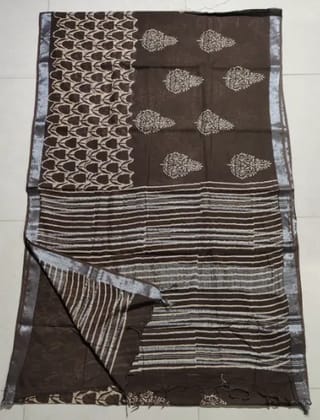 Cotton Linen saree with blouse