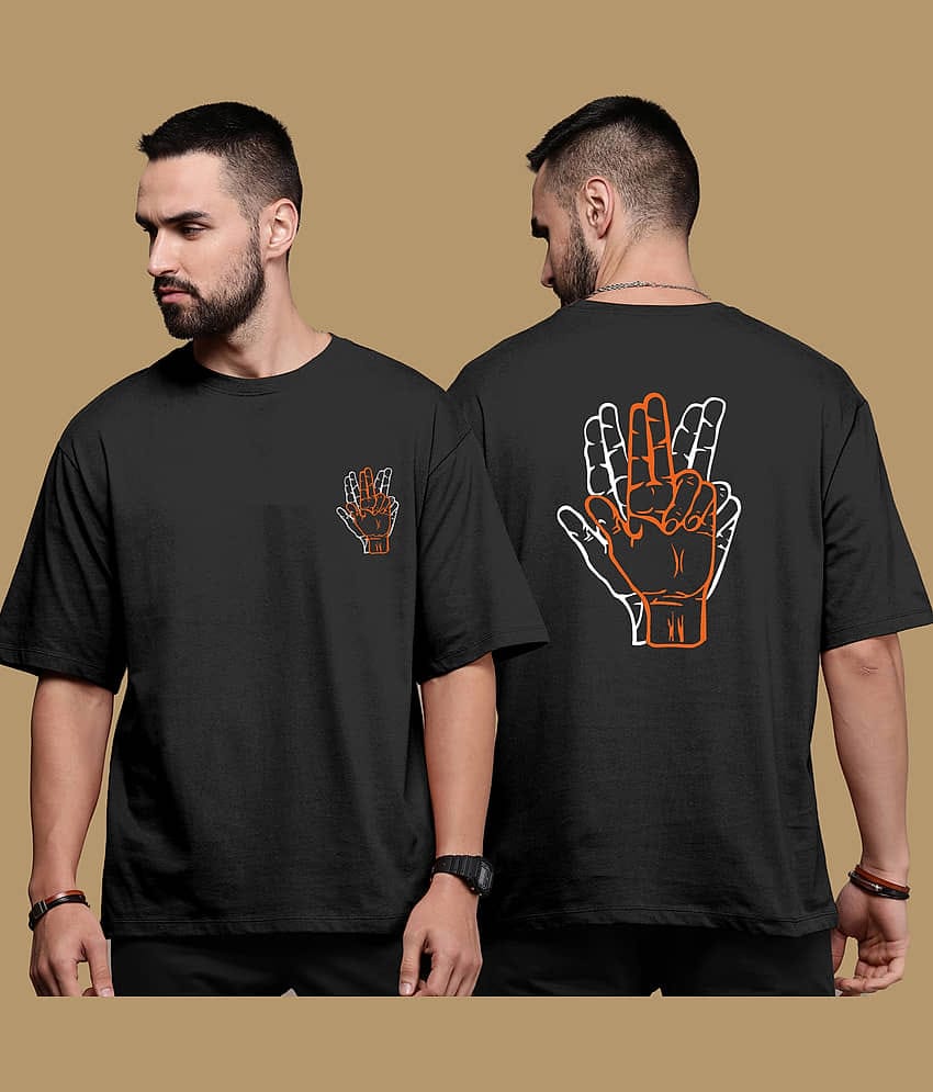 KAJARU Pack of 1 Polyester Oversized Fit Men's T-Shirt ( Blue )