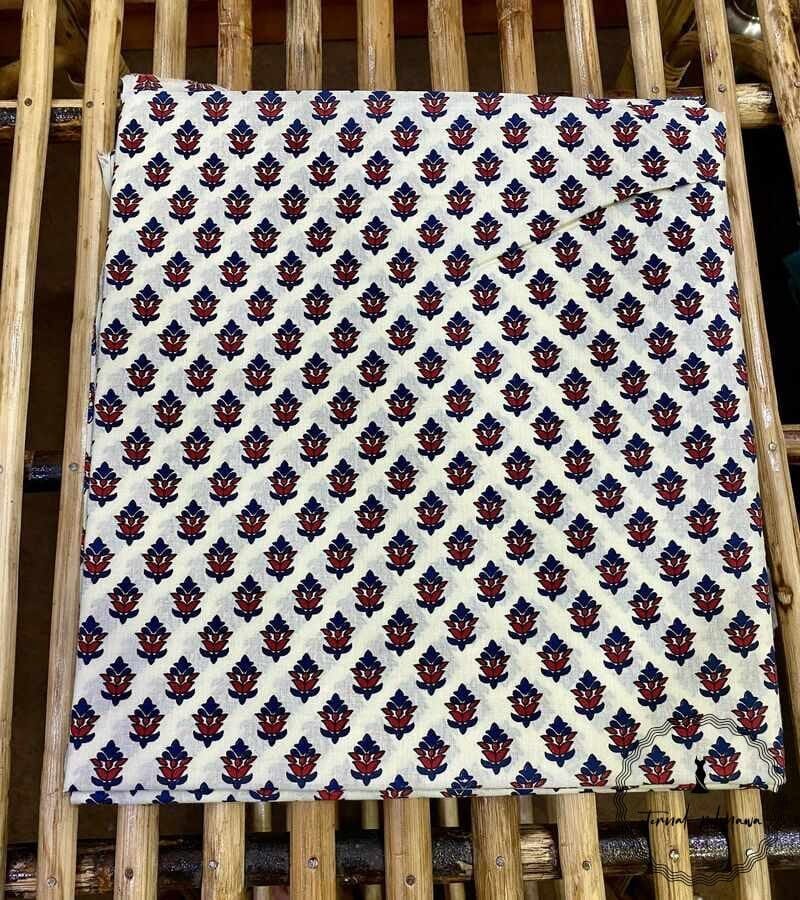 Elegant Unstitched Cotton Fabric for Kurtas-White