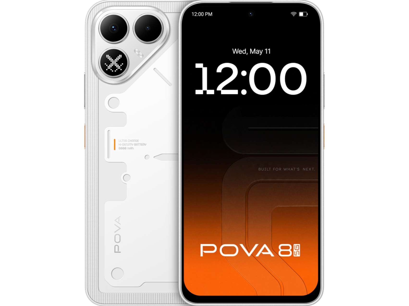 Tecno Pova 8 5G Smartphone, 6GB RAM, 128GB Storage - Bit White