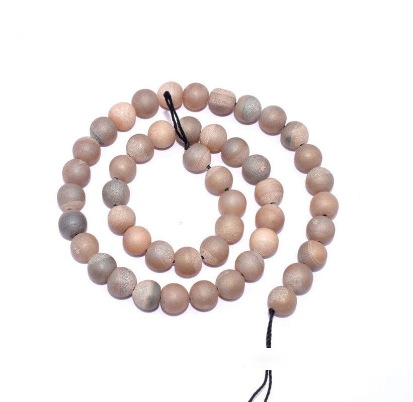 Druzy Agate Beads For Jewelry Making. SPDZ-002-1 String of 48 Pieces / 8 MM