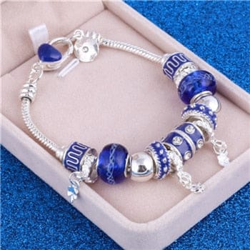 Pure Crystal Charm Silver Bracelet-SL663A