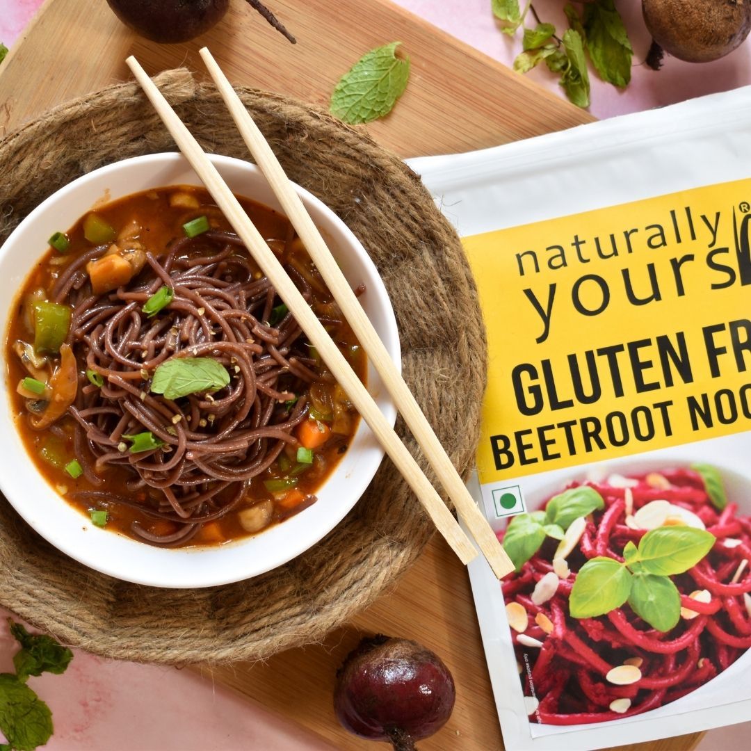 Gluten Free Beetroot Noodles - Rich in Calcium & Iron - Ready in 5 Mins - 100g-Pack of 3