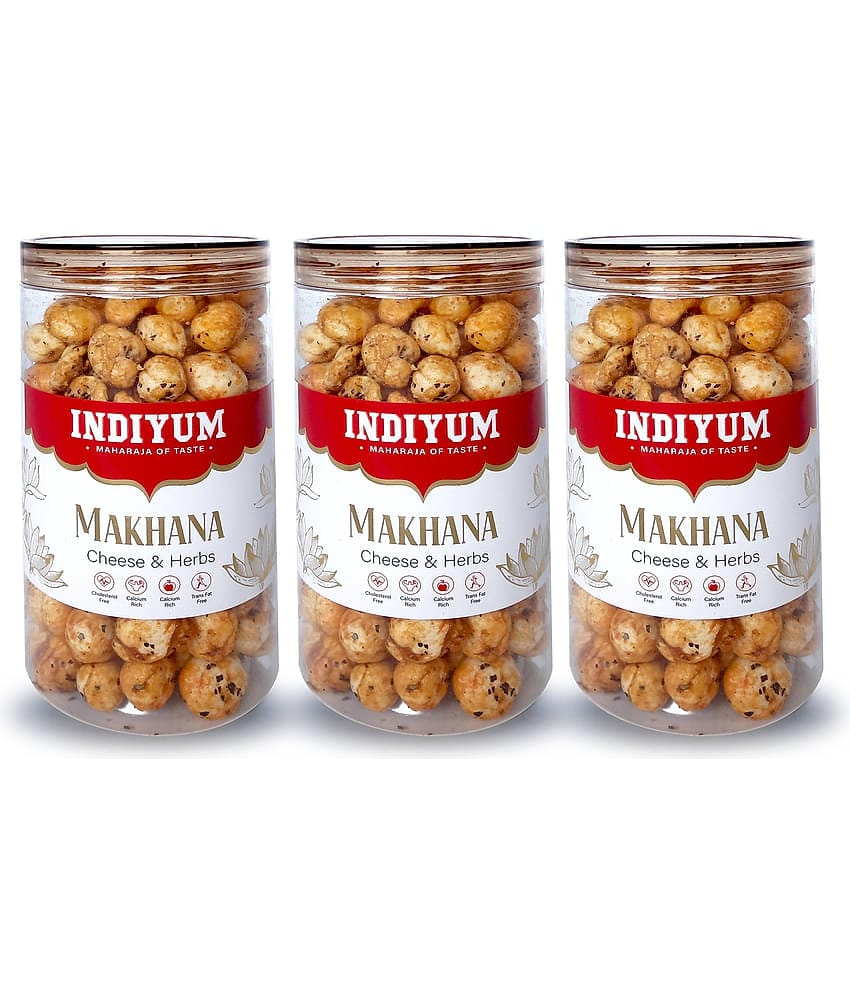 Indiyum Foxnuts Makhana Cheese & Herbs Flavour 90gm (Pack of 3)