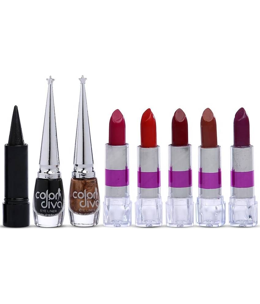 Color Diva Amazing Beauty Makeup Combo, C-521 Makeup Kit Pack of 8