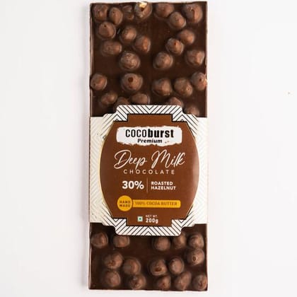 Deep Milk Chocolate 30% Hazelnut -  100g/200g-200g