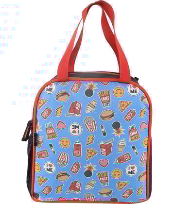 joy lunch bag- Fast Food Theme - Teal blue