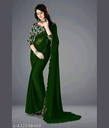 supalee Tex Georgette Solid Saree With Unstitched Blouse Piece ( Multicolor1 )