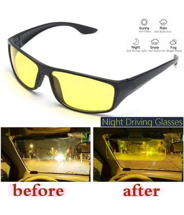 Mahek Accessories - Day & Night Vision UV Protection HD Goggles Sunglasses Men/Women Driving Glasses Sun Glasses (Yellow)