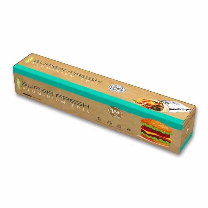 Super Fresh Aluminium Foil, 1 Kilo Gram Net, 18 microns |Food Packing, Wrapping, Storing, Serving and Cooking,