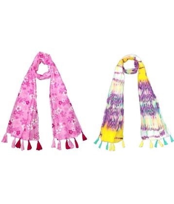 stolevilla Multi Printed Poly Cotton Yarn Stoles ( Pack of 2 )