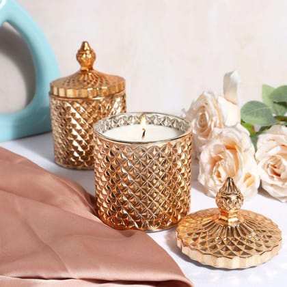 DIAMOND JAR SCENTED CANDLE GIFT SET-GOLD - SET OF 4