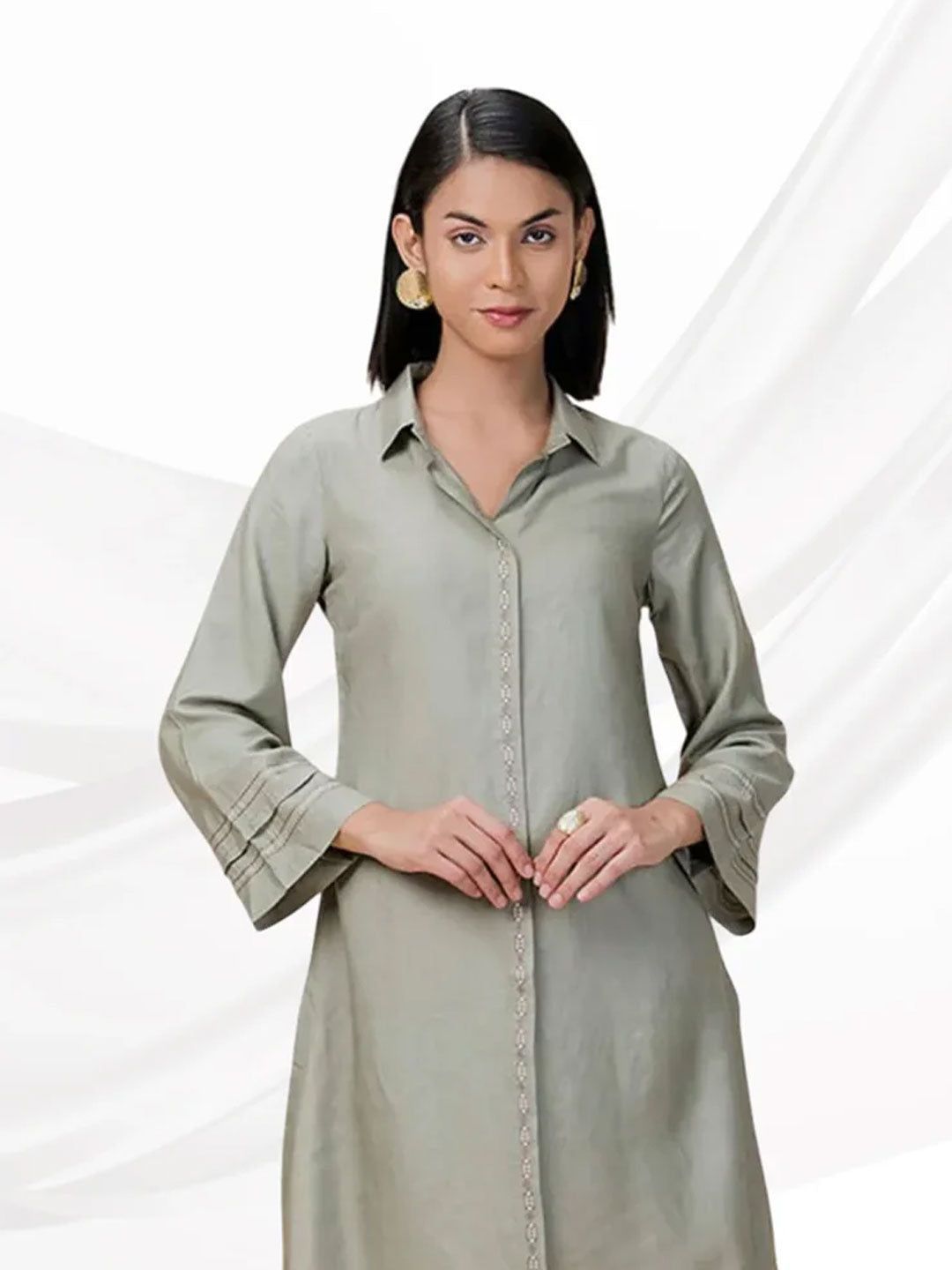 English Shirt Style Kurta Set