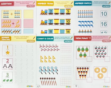 Mathematics Write And Wipe Worksheets For 2 to 4 years with Free Eraseable Marker  (30+ sides to solve)