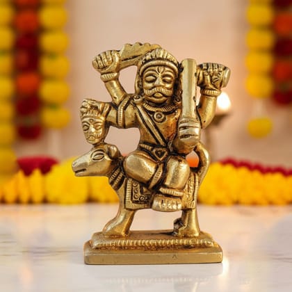 Brass Bhairav Baba Murti – Traditional Brass Spiritual Decor Idol, Height : 2.7 Inch (BSMAS968 X)