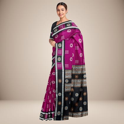 Floral Motif Bomkai Silk Saree Floral Motif Bomkai Silk Saree