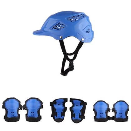 STEELBIRD Skating / Cycling Helmet Along With Protector  Dark Blue