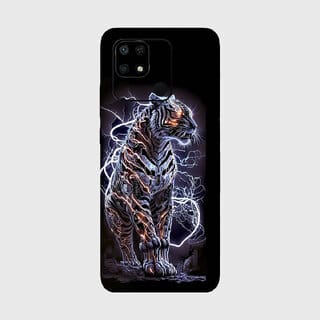 Yug Emporium REDMI 10C, REDMI 10 POWER  3D BLACK LION, CRAFTING THE KING OF BEASTS (Mobile Back Cover, Black)
